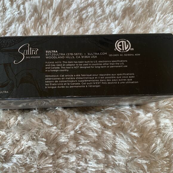 Sultra the Bombshell 1" Clipless Curling Iron Tourmaline Black NWB - Picture 10 of 12